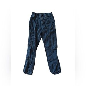 MOTHER The Springy Ankle Pants Wash Black Size 26 Linen Lyocell Boho